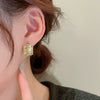 Wholesale Women's Metal Brushed Geometric Heart Shape Electroplated Earrings