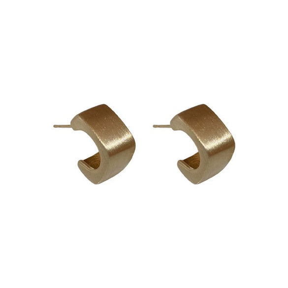 Wholesale Women's Metal Brushed Geometric Heart Shape Electroplated Earrings