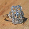 Wholesale Women's Metal Copper Ring With Geometric And Leaf Pattern And Zirconia Design