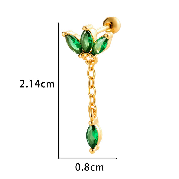 Wholesale Women's Metal Crown Tassel Zircon Ear Bone Nail Jewelry With Electroplating