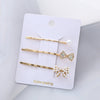 Wholesale Women's Metal Electroplated Pearl Crystal Diamond Bangs Clip Hair Accessories Fashion Ol Geometric Style