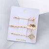 Wholesale Women's Metal Electroplated Pearl Crystal Diamond Bangs Clip Hair Accessories Fashion Ol Geometric Style
