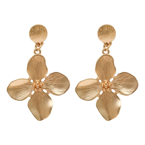 Wholesale Women's Metal Flower Earrings Minimalist Geometric Statement Design Vintageinspired Fashion Jewelry
