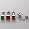 Wholesale Women's Metal Geometric Double Head Screw Ball Square Ear Bone Nail Cartilage Puncture Jewelry With Electroplating