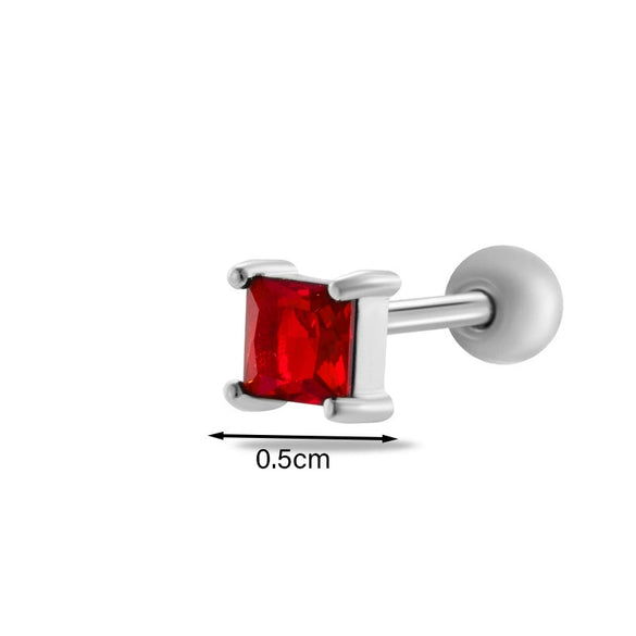 Wholesale Women's Metal Geometric Double Head Screw Ball Square Ear Bone Nail Cartilage Puncture Jewelry With Electroplating