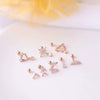 Wholesale Women's Metal Geometric Electroplated Screw Rod Twist Ball Earrings