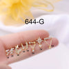 Wholesale Women's Metal Geometric Electroplated Screw Rod Twist Ball Earrings