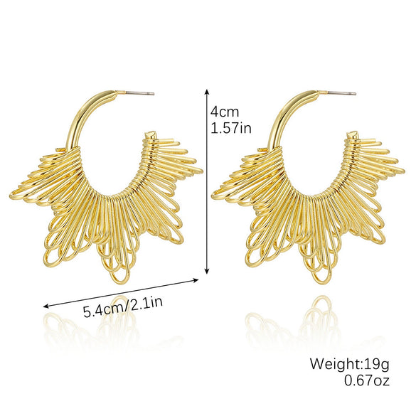 Wholesale Women's Metal Geometric Exaggerated Temperament Electroplated Earrings