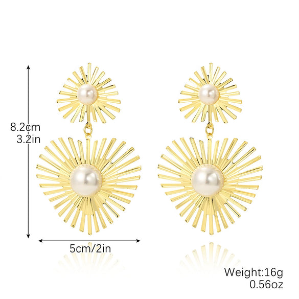 Wholesale Women's Metal Geometric Exaggerated Temperament Electroplated Earrings