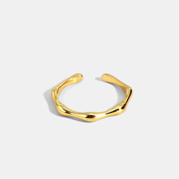 Wholesale Women's Metal Geometric Gold Inlaid Adjustable Irregular Open Joint Ring