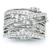 Wholesale Women's Metal Geometric Pattern Micro Inlaid Zircon Ring With Electroplating