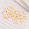 Wholesale Women's Metal Geometric Square Earrings With Electroplating Treatment