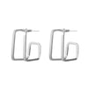 Wholesale Women's Metal Geometric Square Earrings With Electroplating Treatment