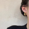 Wholesale Women's Metal Geometric Style Irregular Plain Ring Earrings With 925 Silver Needles And Electroplating Treatment