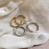 Wholesale Women's Metal Geometric Style Irregular Plain Ring Earrings With 925 Silver Needles And Electroplating Treatment