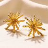 Wholesale Women's Metal Gold Platinum Geometric Bow Earrings With Electroplating Treatment And Retro Design