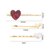 Wholesale Women's Metal Heartshaped Rhinestone Pearl Bangs Hairpin Hair Accessories Cute Style