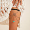Wholesale Women's Metal Lace Elastic Belt Plastic Heart Tassel Thigh Chain Leg Ring