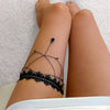 Wholesale Women's Metal Lace Elastic Belt Plastic Heart Tassel Thigh Chain Leg Ring