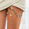 Wholesale Women's Metal Lace Elastic Belt Plastic Heart Tassel Thigh Chain Leg Ring
