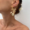 Wholesale Women's Metal Leaf Electroplated Personality Earrings