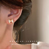 Wholesale Women's Metal Letter Earrings With 925 Silver Needles And Electroplating Simple Style