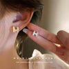 Wholesale Women's Metal Letter Earrings With 925 Silver Needles And Electroplating Simple Style