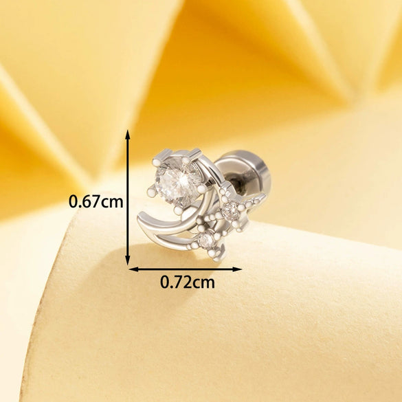 Wholesale Women's Metal Moon Inlaid Zircon Fashion Ear Bone Nail