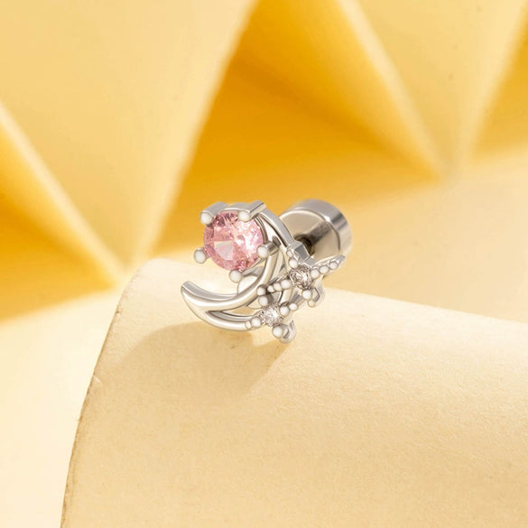 Wholesale Women's Metal Moon Inlaid Zircon Fashion Ear Bone Nail