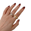 Wholesale Women's Metal Pearl Open Ring With Geometric Pattern And Electroplating Treatment