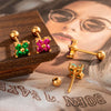 Wholesale Women's Metal Titanium Steel Flower Shape Electroplated Earring