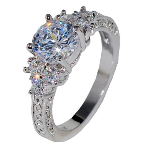 Wholesale Women's Metal Zircon Rings With Geometric Design And Electroplating Treatment