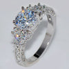 Wholesale Women's Metal Zircon Rings With Geometric Design And Electroplating Treatment