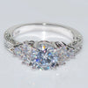 Wholesale Women's Metal Zircon Rings With Geometric Design And Electroplating Treatment