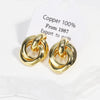 Wholesale Women's Metallic Geometric Copper Electroplated Ring Earrings Tassel Ear Jewelry Ins Style