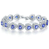 Wholesale Women's Microinlaid Copper Goldplated Zircon Heart Bracelet