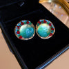 Wholesale Women's Midancient Vintage Jewelry Medieval Style Alloy 925 Silver Geometric Drop Shape Earrings Set With Diamonds