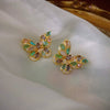 Wholesale Women's Middle Ancient Vintage Alloy Needle Earrings With Diamond Design And Geometric Drop Shape