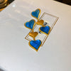 Wholesale Women's Middle Ancient Vintage Alloy Needle Earrings With Diamond Design And Geometric Drop Shape
