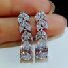 Wholesale Women's Midlength Zircon Earrings With Dropshaped Design Made Of Copper