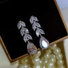 Wholesale Women's Midlength Zircon Earrings With Dropshaped Design Made Of Copper