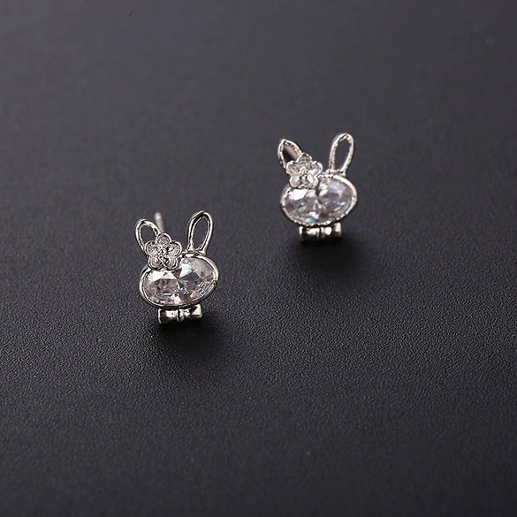 Wholesale Women's Mini Cartoon Animal Zodiac 925 Sterling Silver Earrings With Electroplating