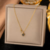 Wholesale Women's Mini Fourleaf Clover 18K Gold Real Gold Plated In The Furnace Flower Pendant Necklace With Flash O Chain