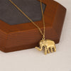 Wholesale Women's Mini Geometric Stainless Steel 18K Gold Electroplated Elephant Pendant Cross Chain Necklace