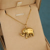 Wholesale Women's Mini Geometric Stainless Steel 18K Gold Electroplated Elephant Pendant Cross Chain Necklace