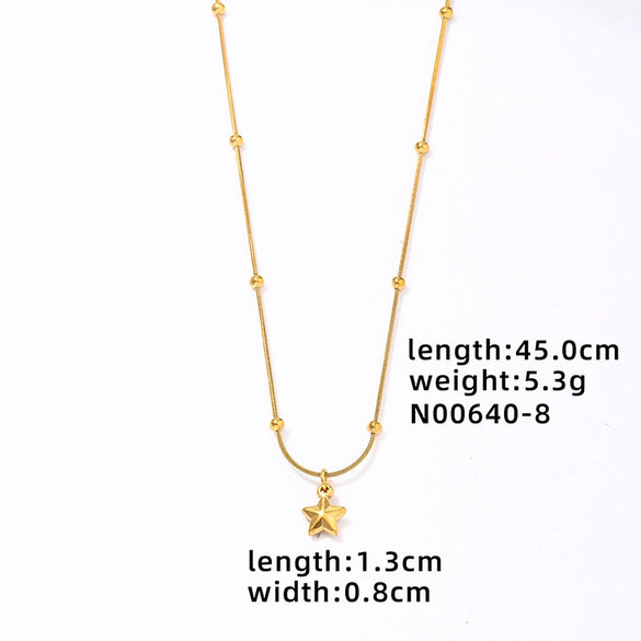 Wholesale Women's Mini Heart Shaped Pendant Clavicle Necklace Copper Titanium Steel Electroplated Niche Design