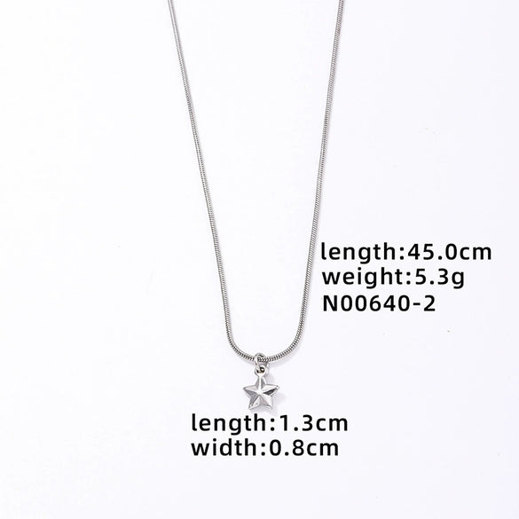 Wholesale Women's Mini Heart Shaped Pendant Clavicle Necklace Copper Titanium Steel Electroplated Niche Design