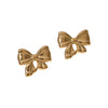 Wholesale Women's Minimalist Bow Stainless Steel Goldplated Earrings