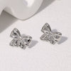 Wholesale Women's Minimalist Bow Stainless Steel Goldplated Earrings