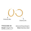 Wholesale Women's Minimalist Casual Geometric Hoop Earrings Stainless Steel Pvd Furnace Vacuum Real Gold Plated